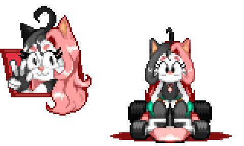 Tulip the Cat spinning in a go-kart